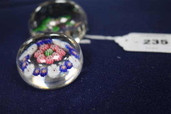 A Clichy pansy paperweight & a small paperweight